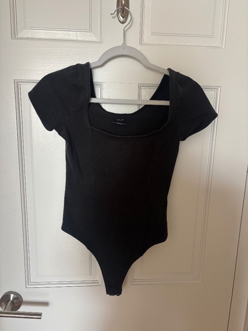 black square neck bodysuit